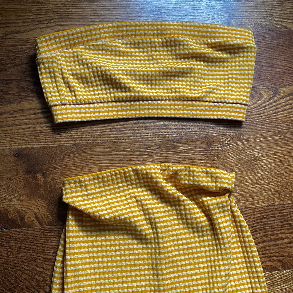 Urban outfitters yellow striped set